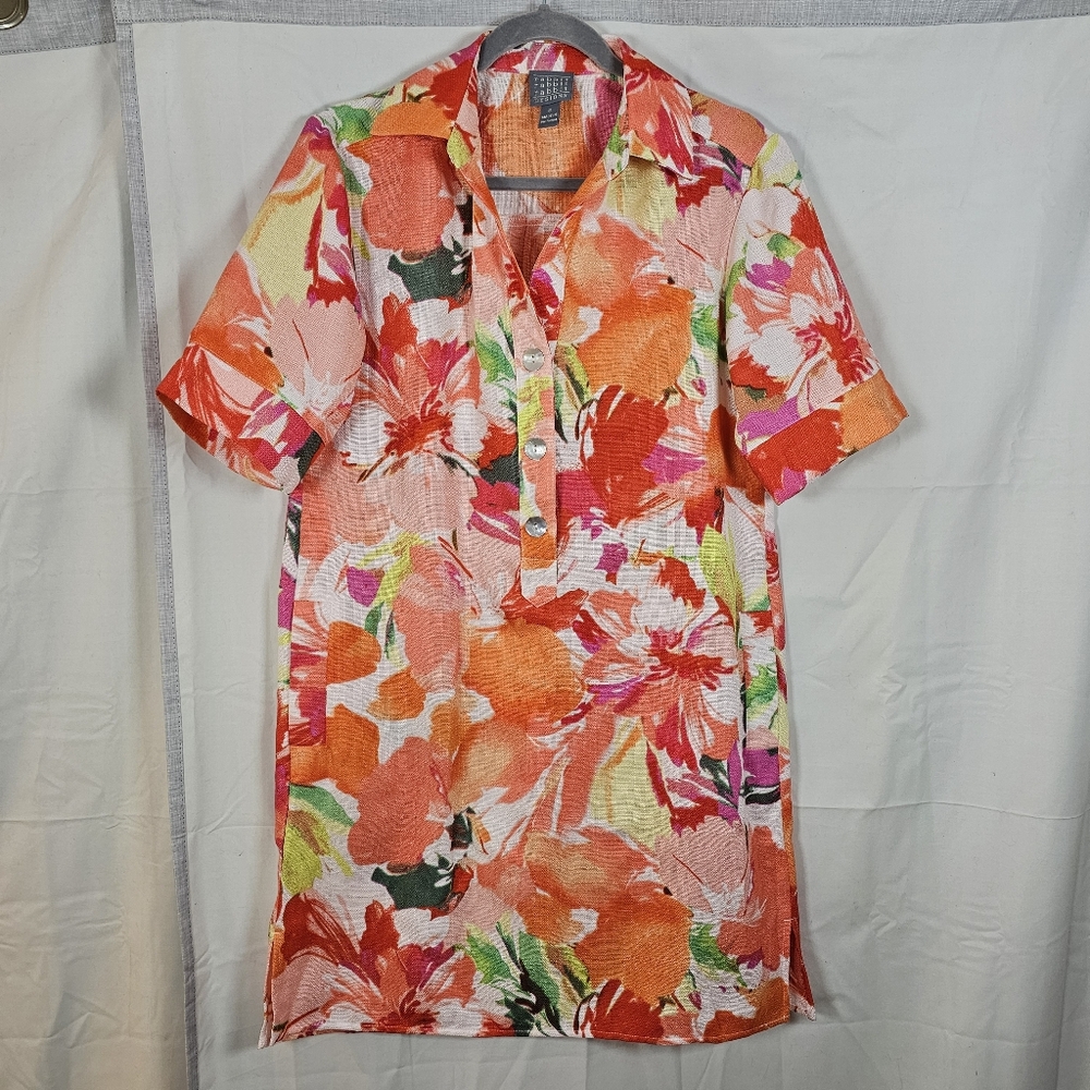 rabbit rabbit rabbit Textured Tropical Midi Dress Button Top Size 8 Hawaiian